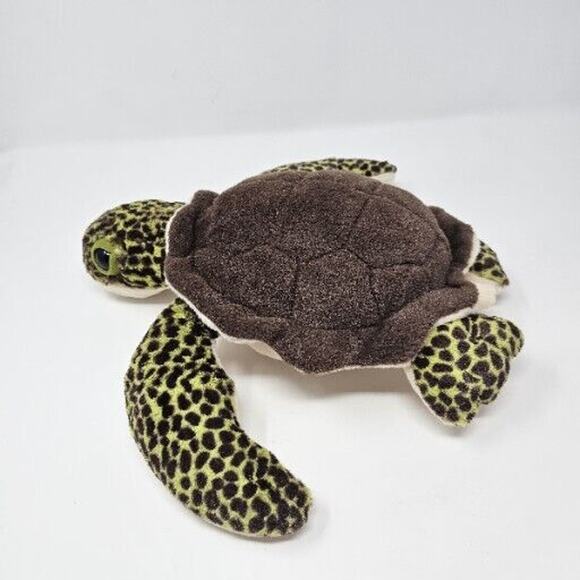 Sea Turtle Wild Republic Realistic Green Brown 2017 Plush 13in Stuffed Animal - Picture 3 of 11